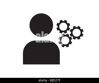 Icône Paramètres utilisateur avec engrenages pour la configuration Illustration de Vecteur