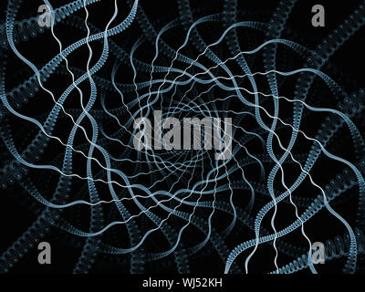 Série géométrie pure. Arrière-plan de spirale isolé des éléments de votre dessin sur le sujet de l'industrie, des sciences et de la technologie Banque D'Images