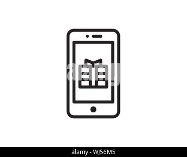 Icône cadeau smartphone pour récompense promotionnelle et cadeau numérique Illustration de Vecteur