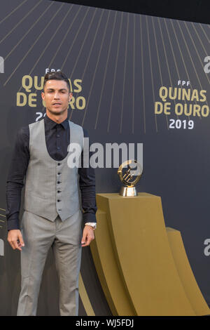 Lisbonne, Portugal. 09Th Sep 2019. 02 septembre, 2019. Lisbonne, Portugal. Cristiano Ronaldo, joueur de la Juventus durant la Quinas de Ouro Awards 2019 Crédit : Alexandre de Sousa/Alamy Live News Banque D'Images