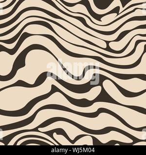 Des lignes fluides brun motif transparente pour le design de mode. Motif, la texture pour enveloppes ou des rideaux. Illustration de Vecteur