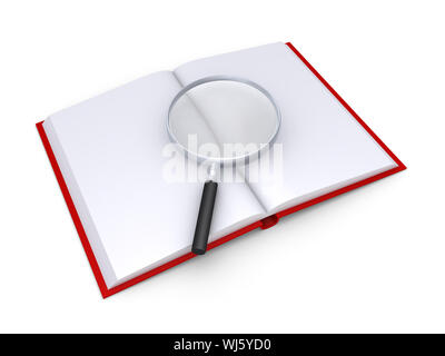 Loupe 3d n'est plus un livre ouvert Banque D'Images