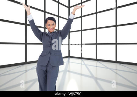 Composite image woman against a white background Banque D'Images