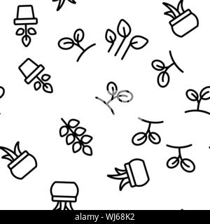 Différentes plantes Vector Pattern transparente Illustration de Vecteur