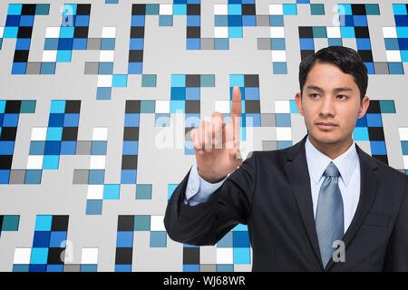 Image composite de stern asian businessman Banque D'Images