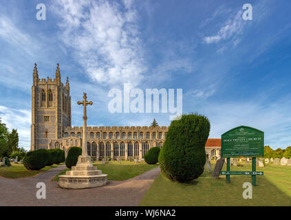L'église Holy Trinity, Long Melford, Suffolk, Angleterre, Royaume-Uni. Une 'église' laine médiévale construite dans le style gothique perpendiculaire. siècle. Banque D'Images