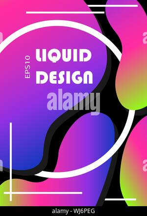 Abstract vector poster avec des formes liquides. Design futuriste des affiches. Vecteur Eps10. Illustration de Vecteur