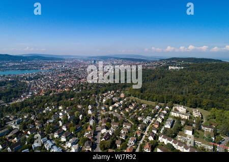 Vue aérienne Zurich Witikon District 7 Banque D'Images