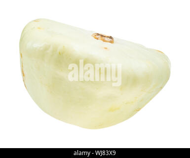 Courge patisson blanc frais dentelle sur fond blanc Banque D'Images