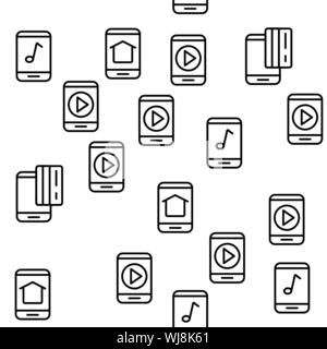 Application pour Smartphone Vecteur Fonction Seamless Pattern Illustration de Vecteur