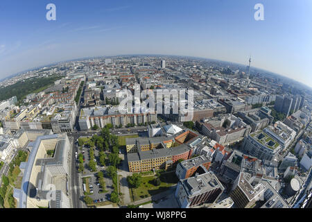 Voir, Berlin, Allemagne, tour de télévision, bâtiment, mettez en surbrillance, l'immobilier, rue de Leipzig, Leipzig street, photo aérienne, photo aérienne, photo aérienne, Banque D'Images