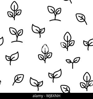 Différentes plantes Vector Pattern transparente Illustration de Vecteur