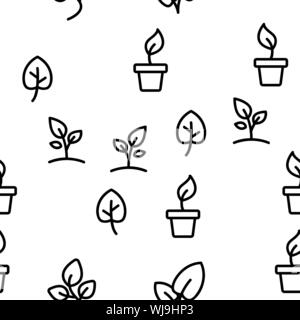 Différentes plantes Vector Pattern transparente Illustration de Vecteur