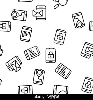 Application pour Smartphone Vecteur Fonction Seamless Pattern Illustration de Vecteur