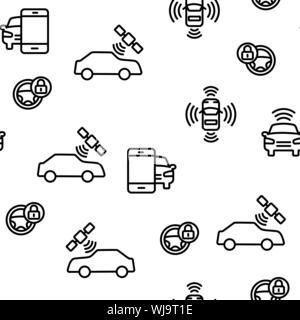 Smart car Vector Pattern transparente Illustration de Vecteur