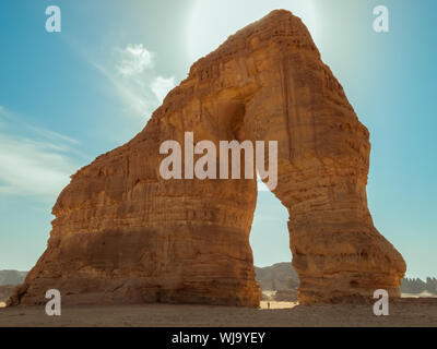 Elephant Rock, un rocher géant en forme d'éléphant à Al Ula, l'Arabie saoudite (KSA) Banque D'Images