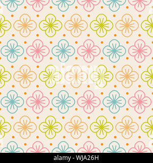 Bébé fleur colorée transparente doodle motif pastel sur fond blanc - Tissu, background,emballage,rideaux, etc. Banque D'Images