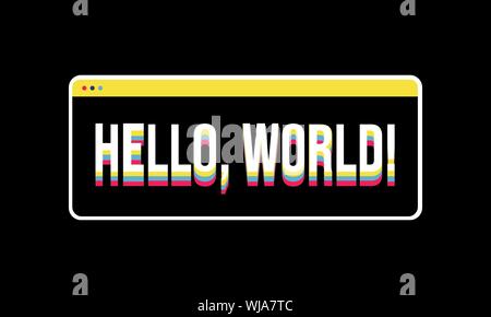 Hello World ! Vector Illustration autocollant Impression Tshirt Illustration de Vecteur