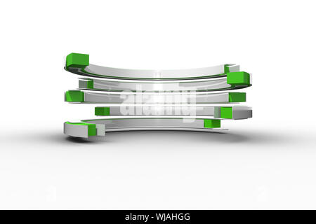 Structure courbe verte et blanche Banque D'Images