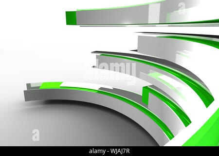 Structure courbe verte et blanche Banque D'Images