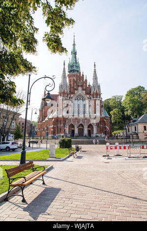 Neogothical église de St Joseph au quartier de Podgorze à Cracovie (Pologne) Banque D'Images