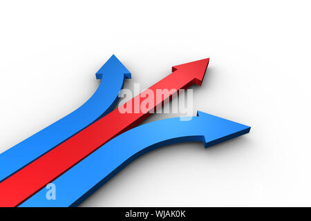 Les flèches rouges et bleues Banque D'Images