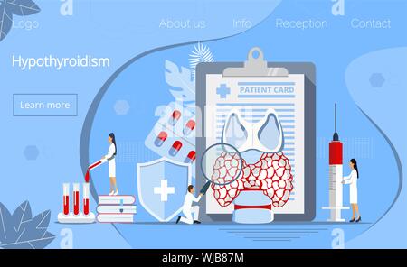L'hypothyroïdisme concept vecteur. Des endocrinologues de diagnostiquer et de traiter de la glande thyroïde Illustration de Vecteur