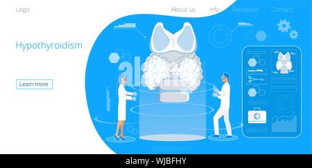 L'hypothyroïdisme concept vecteur. Des endocrinologues de diagnostiquer et de traiter de la glande thyroïde Illustration de Vecteur