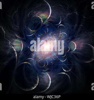 Galaxie dans des espaces sans fin. Fractal Banque D'Images