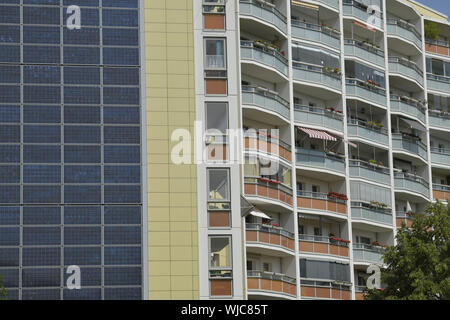 L'architecture, Berlin, béton, Degewo, l'Allemagne, l'énergie, l'Fotovoltaik, building, immeuble, maison, grande hauteur, l'immobilier, Ludwig's racing street, Ludwi Banque D'Images