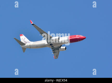 Norwegian (compagnie aérienne norvégienne à bas prix et la plus grande compagnie aérienne de Norvège), Boeing 737-800 Banque D'Images