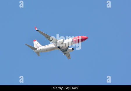 Norwegian (compagnie aérienne norvégienne à bas prix et la plus grande compagnie aérienne de Norvège), Boeing 737-800 Banque D'Images