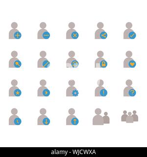 Utilisateur lié icon set. Vector illustration Illustration de Vecteur