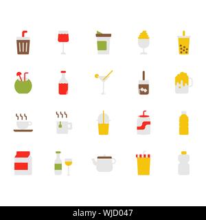 Les boissons icon set Illustration de Vecteur