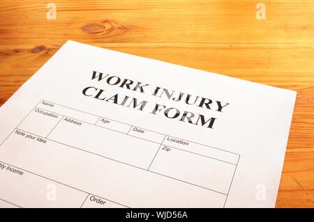 Formulaire de demande de travail montrant l'assurance des concept Banque D'Images