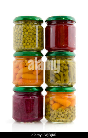 Légumes conservés dans du verre Banque D'Images