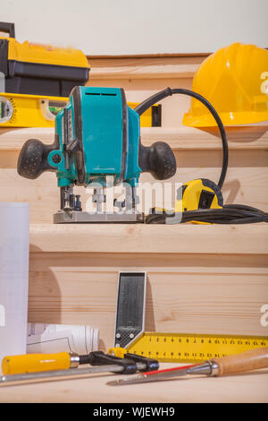 Ensemble d'outils de travail du bois Banque D'Images