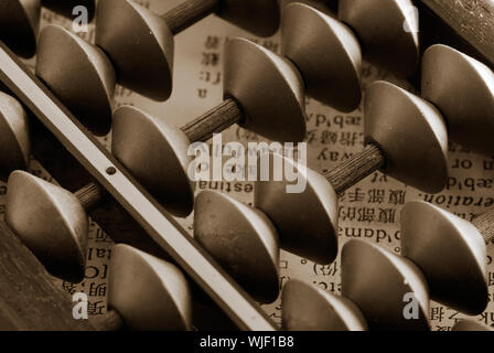 C'est un vieux chinois outil appelé Abacus. Banque D'Images