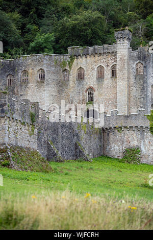 Ruines du château à proximité de Gwrych Abergele à Conwy, Pays de Galles, Royaume-Uni Banque D'Images