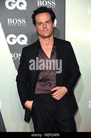 Andrew Scott arrivant à la GQ Men of the Year Awards 2019 en association avec Hugo Boss, qui a eu lieu à la Tate Modern de Londres. Banque D'Images