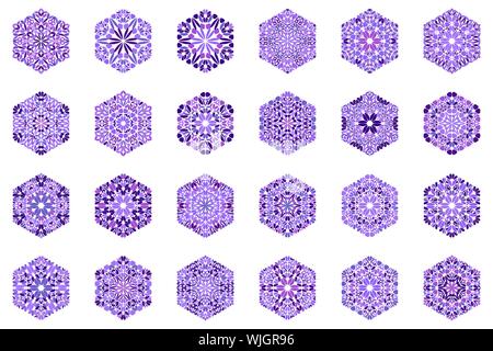 Ornement floral géométrique ornée de symboles d'Hexagon - résumé vecteur géométrique Conception graphique Illustration de Vecteur