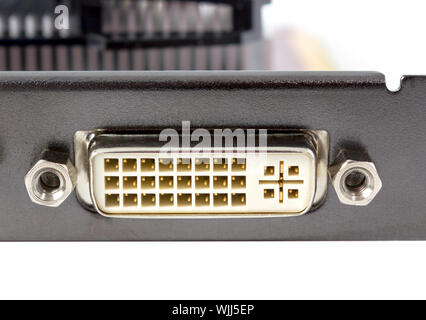Carte vidéo DVI pour la connexion du moniteur moderne Banque D'Images