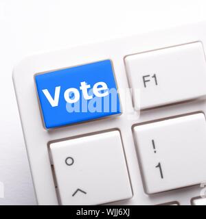 Mot clé ou vote sur clavier montrant concept d'élection Banque D'Images