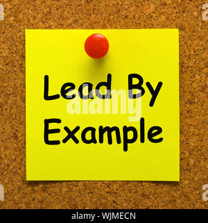 Prêcher par l'exemple Note Sens Mentor et Inspirer Banque D'Images