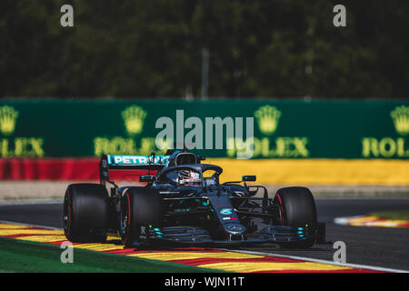 # 44, Lewis Hamilton, GBR, Mercedes, en action lors du Grand Prix de Belgique à Spa Francorchamps Banque D'Images