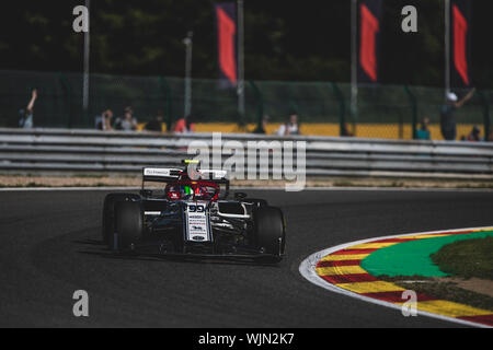 # 99, Antonio Giovinazzi, ITA, Alfa Romeo, en action lors du Grand Prix de Belgique à Spa Francorchamps Banque D'Images