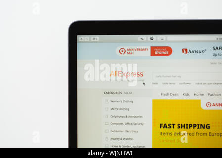 Samara, Russie - 25 mai 2019 : Aliexpress accueil du site. logo aliexpress visible. Banque D'Images