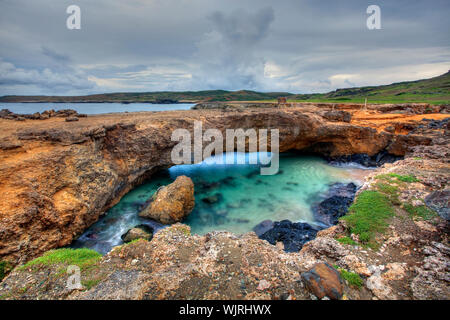 Wideangel vue du pont naturel à Aruba Banque D'Images