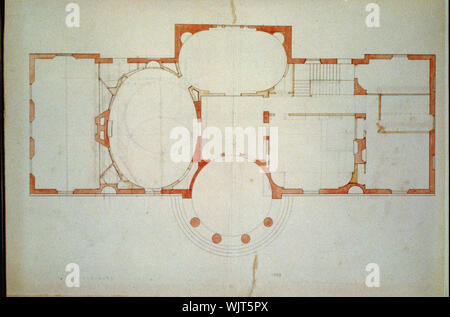 Tudor House (place) pour Thomas et Martha Custis Peter, 1644 31st Street, N.W., Washington, D.C., Georgetown floor plan Banque D'Images