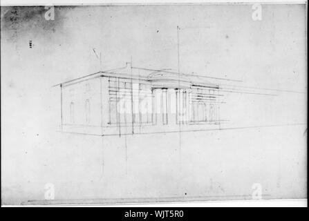 Tudor House (place) pour Thomas et Martha Custis Peter, 1644 31st Street, N.W., Washington, D.C., Georgetown croquis Perspective Banque D'Images